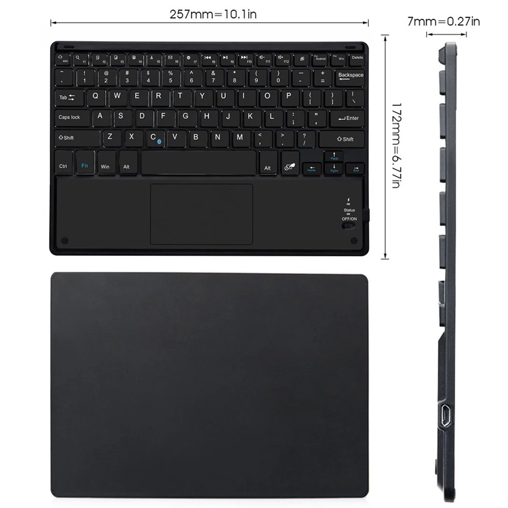 AVATTO Ultra-slim Rechargeable Wireless Bluetooth Mini Keyboard with Built-in Multi-touchpad Function For Android Windows Tablet |