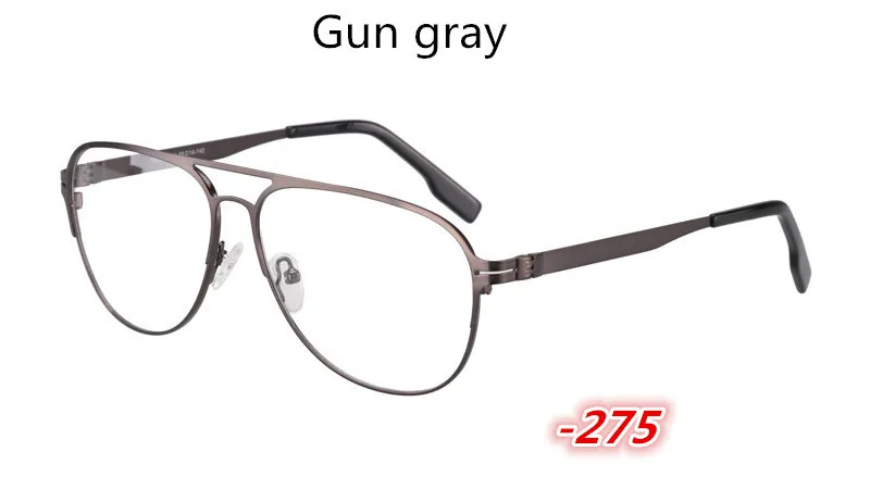 Gun gray -275 Солнцезащитные фотохромные очки с полной оправой, модные студенческие короткие очки для коррекции зрения-1,0-1,5-2,0-2,5-3,0-3,5-4,0 - Цвет оправы: Gun gray -275