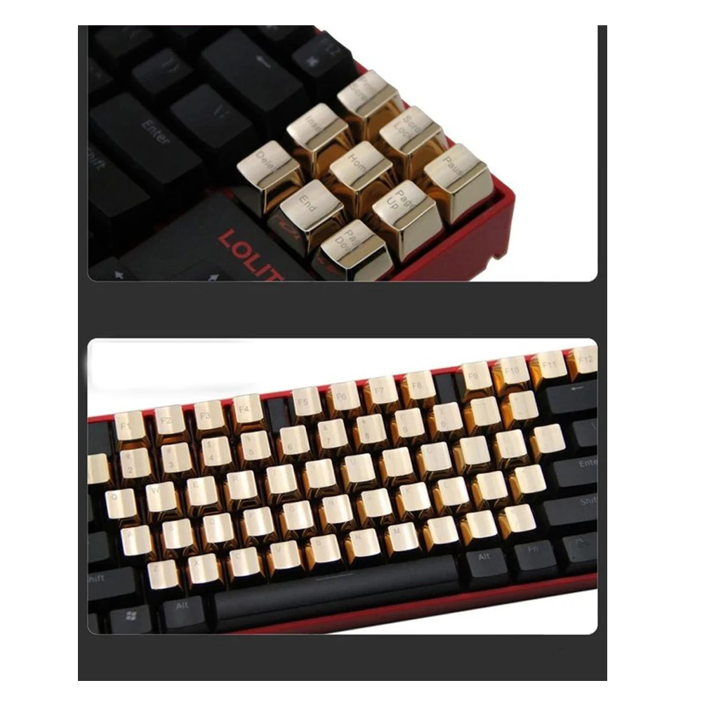Набор клавиш для механической клавиатуры MX Axis Silver/Golden металлические клавиши на