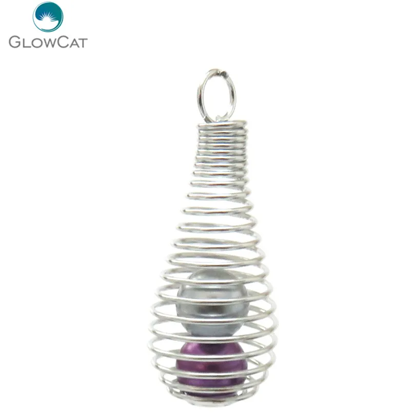 K581 5 шт./лот Серебряная железная лампочка 41 мм спиральный шар жемчужные клетки