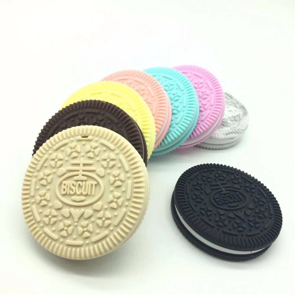 5 шт. Печенье Oreo бусины силиконовые подвески формы печенья Прорезыватель кулоны еда без бисфенола-а класса печенья пончик Битер Игрушки для малышей
