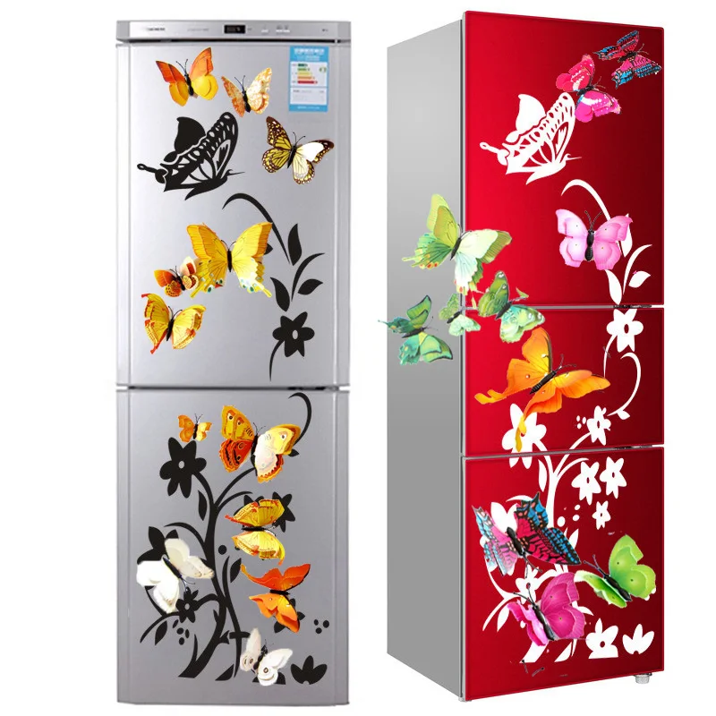 

12Pcs Double Layer Butterfly Art Wall Refrigerator Sticker Home Decor DIY Wedding Party Sticker Wall Butterflies Fridge Sticker