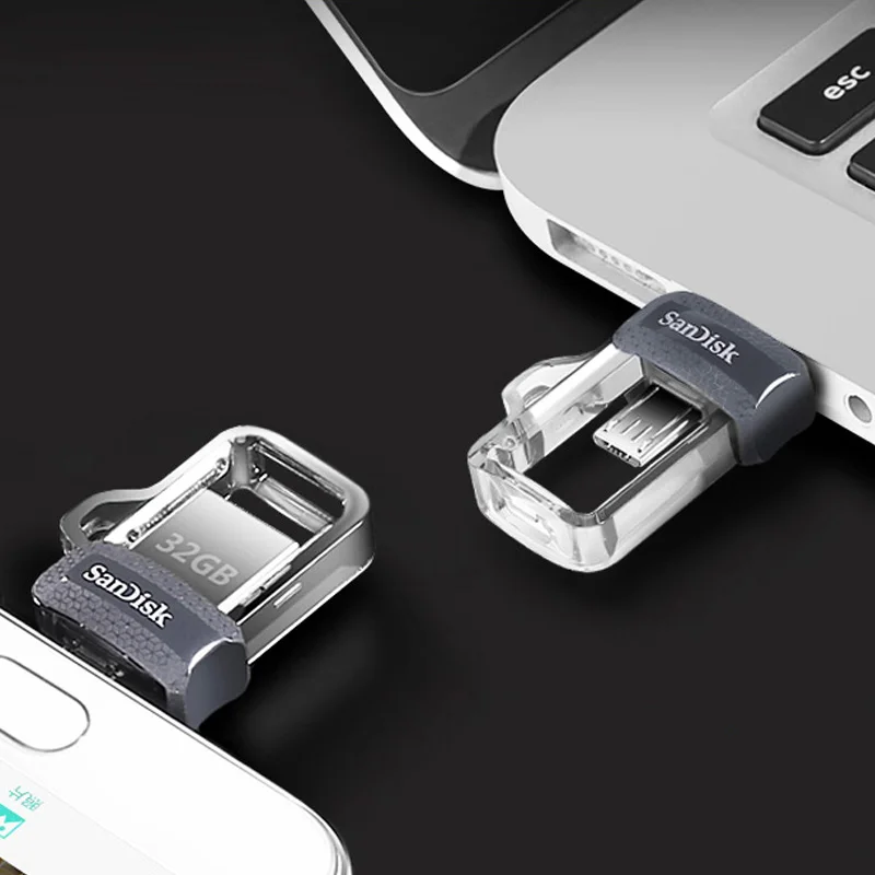SanDisk USB флеш накопитель 32 Гб 3 0 двойной мини cle Pendrive animado для ПК и телефонов Android|USB