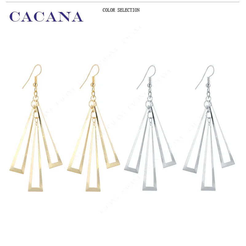CACANA Dangle Long Earrings Hollow Rectangle Style For Women Bijouterie Hot Sale No.A87 A88 | Украшения и аксессуары