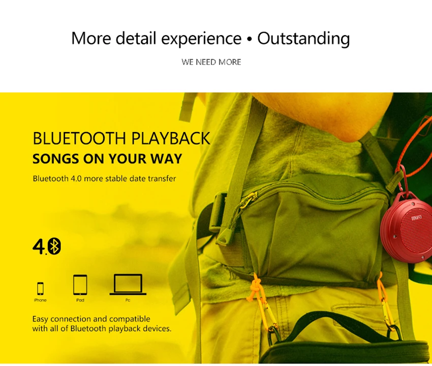 MIFA портативный bluetooth ударный динамик сопротивление IPX6 Водонепроницаемый динамик с басами беспроводной Bluetooth 4,0 TF карта Встроенный микрофон