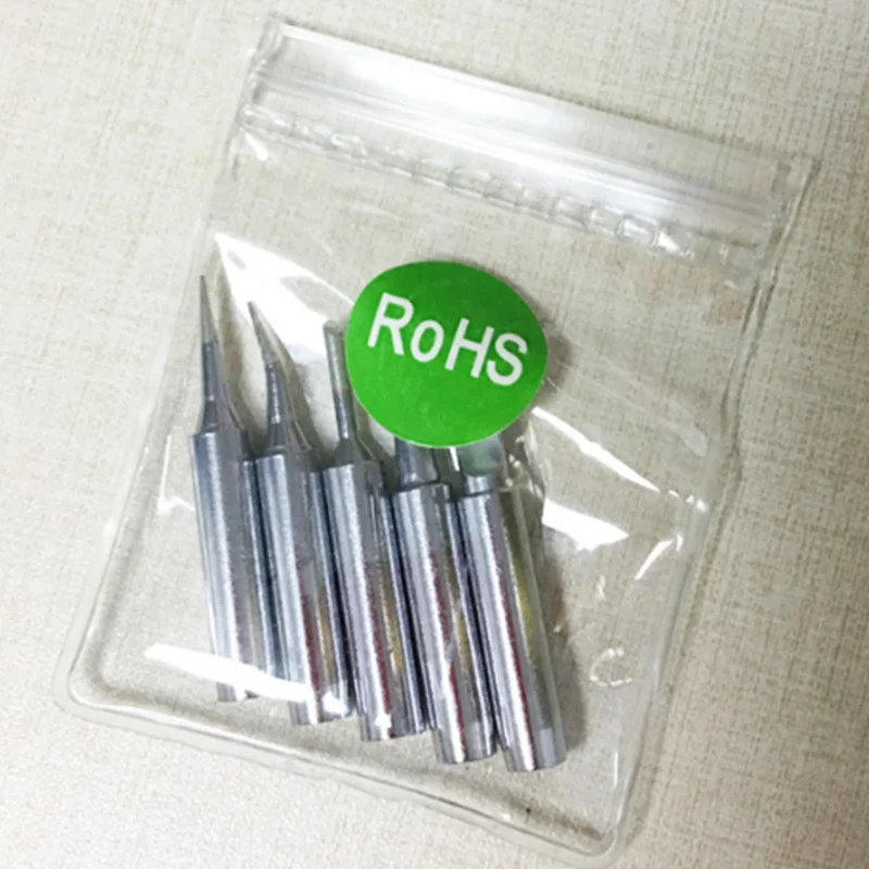 

5pcs Copper Soldering Iron Tip Constant-temperature Lead-free Iron Tip 900M-T Solder Tips 936 Soldering Station Tool