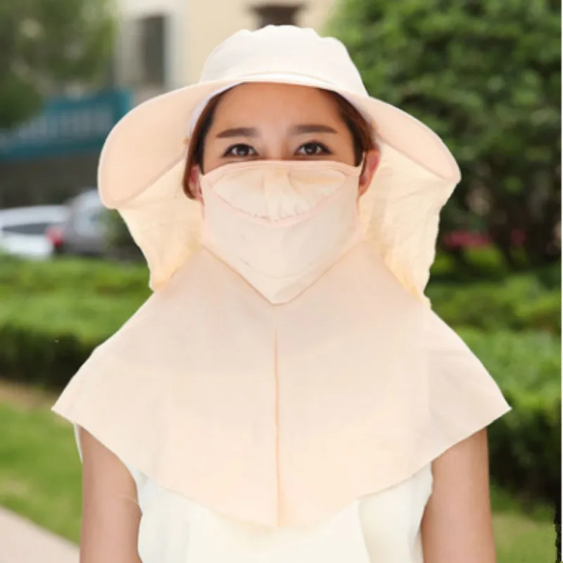 Шляпа с откидной крышкой для лица и шеи женская летняя рыболовная шляпа маской