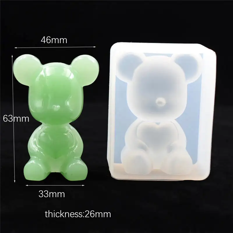 heart bear Сносан смолы силиконовые формы 3D животных медведь кулон ручной работы DIY ювелирных изделий ремесла формы для эпоксидной смолы силиконовые формы - Цвет: heart bear