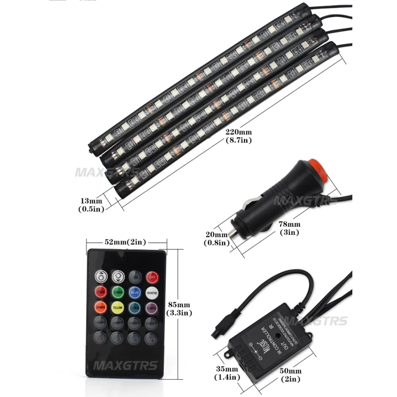 4 шт. декоративные полосы для салона автомобиля 12 SMD| |