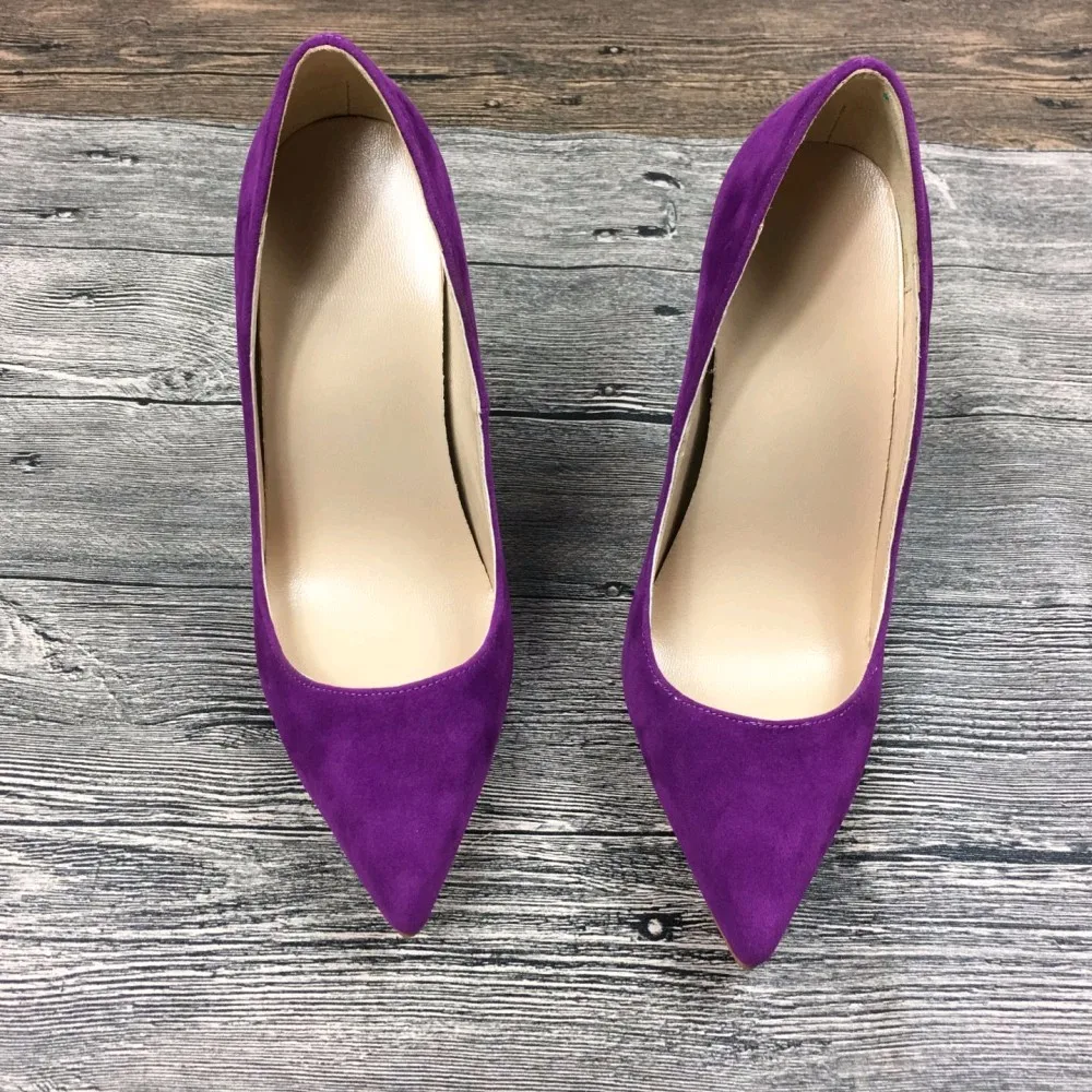Женские тонкие туфли фиолетового цвета на высоком каблуке 10 см 12 | Обувь