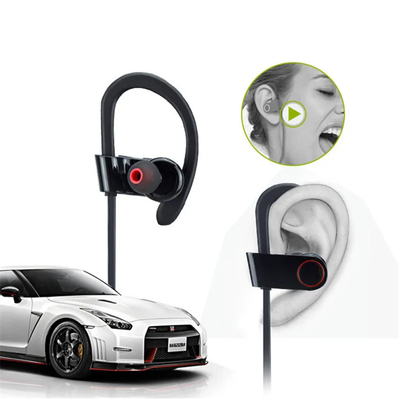Водонепроницаемый IPX7 гарнитура Bluetooth спортивные наушники беспроводные ушные крючки музыкальные стерео наушники Встроенный микрофон