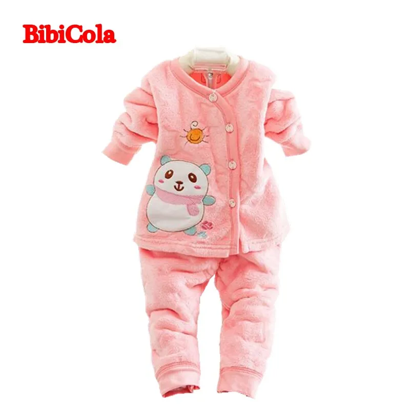 BibiCola autumn newborn baby cardigan boys girl clothes set 2pcs toddler infant warm outfits cartoon tops+pants | Детская одежда и
