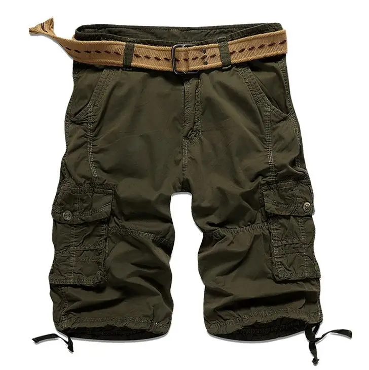 New 2021 Summer Outdoor Sport cargo Cotton Solid Color Army Military Men Straight Hiking Camping Mountain climbing Baggy Shorts | Спорт и