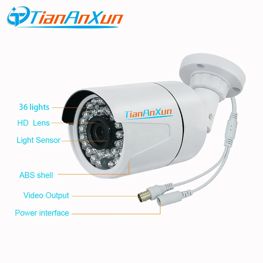 Аналоговая цилиндрическая камера видеонаблюдения Tiananxun Ahd 1080P 720P инфракрасное