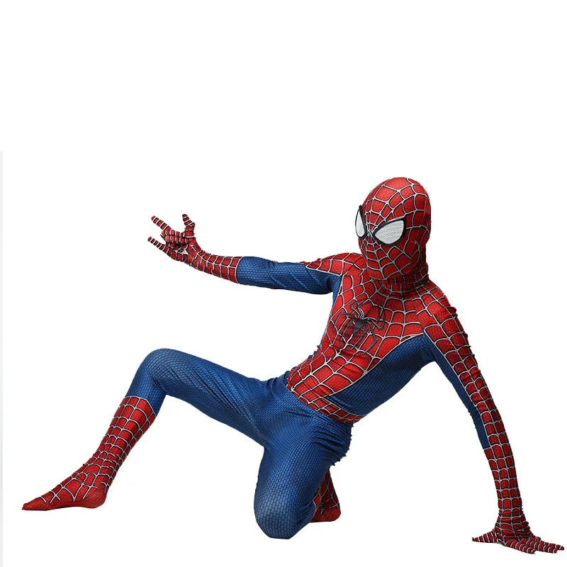 Красный Человек-паук 3 Raimi Человек-паук косплей костюм 3D принт спандекс супергерой zentai боди костюм карнавальный для мальчиков взрослых детей - Цвет: Красный