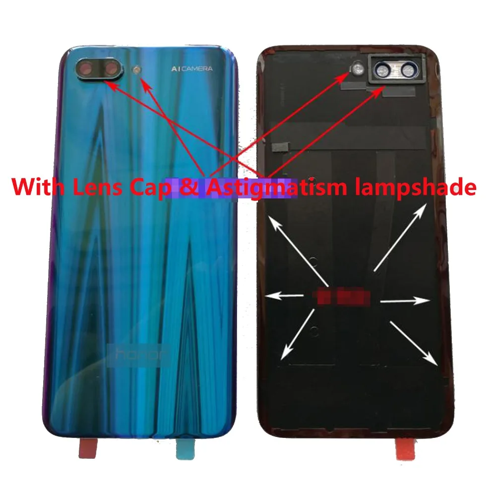 100 orig new for huawei honor 10 col al10 col tl10 col l09 col l29 glass rear back door housing battery door cover adhesive free global shipping