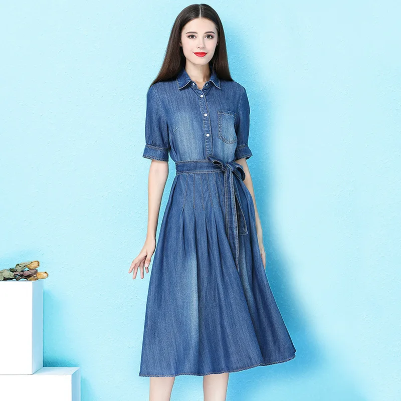 Скандинавский ветер 2019 популярное летнее однобортное платье из тенсела