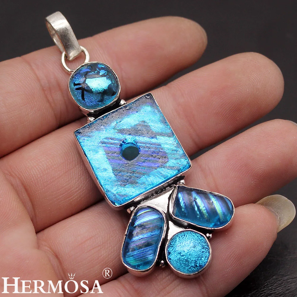 Hermosa натуральные антикварные синие дихроические аксессуары для ювелирных