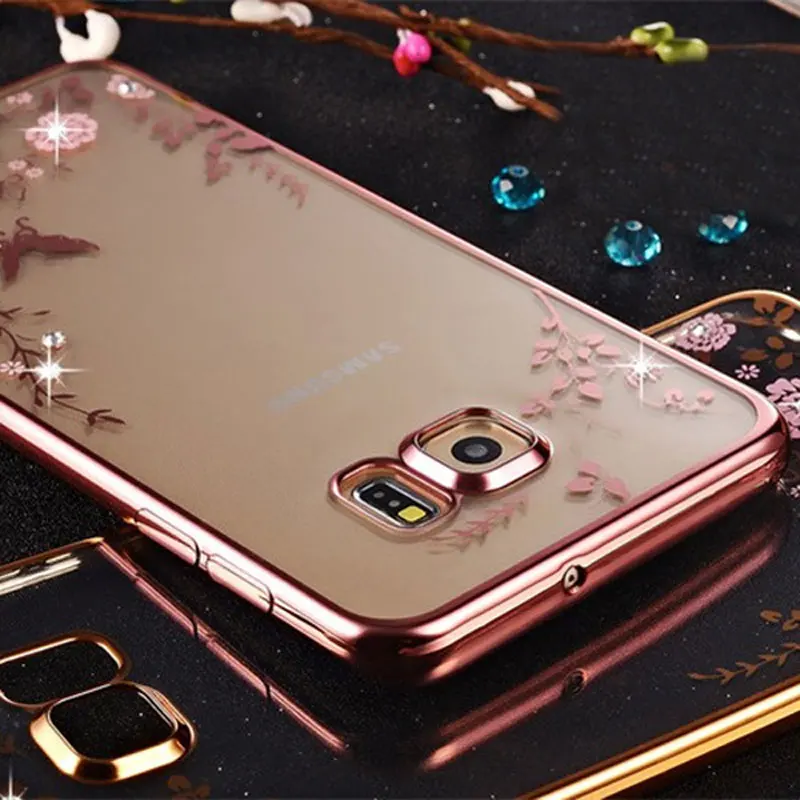 Мягкий чехол из ТПУ с цветочным рисунком для samsung Galaxy A3 A5 A6 A7 A8 plus A9 2016 2017 2018 A8s