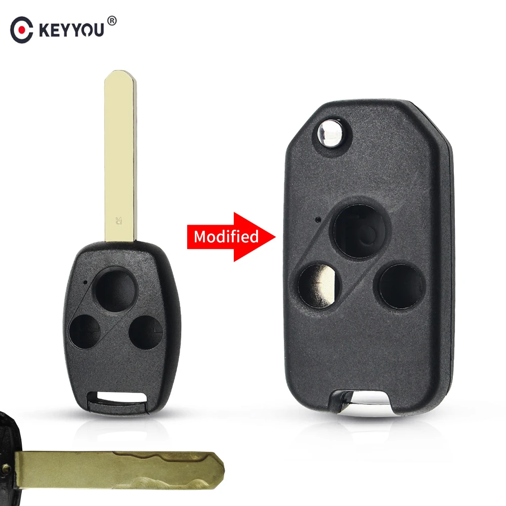 KEYYOU Uncut/Cut Blade 3 кнопки модифицированный Флип складной корпус автомобильного ключа