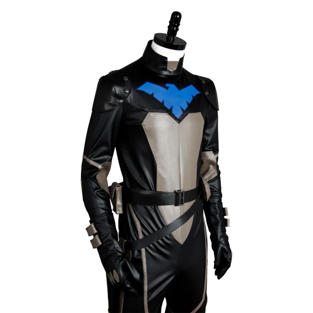 Молодые юстиции S2 костюм Nightwing комбинезон наряд Форма Маски Комплект на Хэллоуин