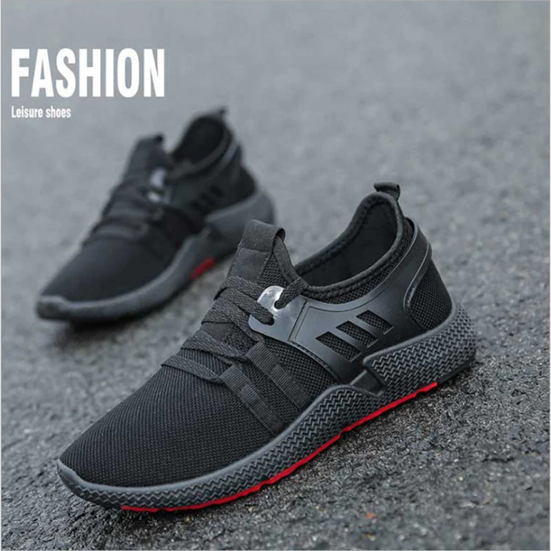 Mens Fashion Breathable Casual Shoes Running Sneakers Korean Version Lace-up Mesh Light Slip Walking Zapatillas hombre |
