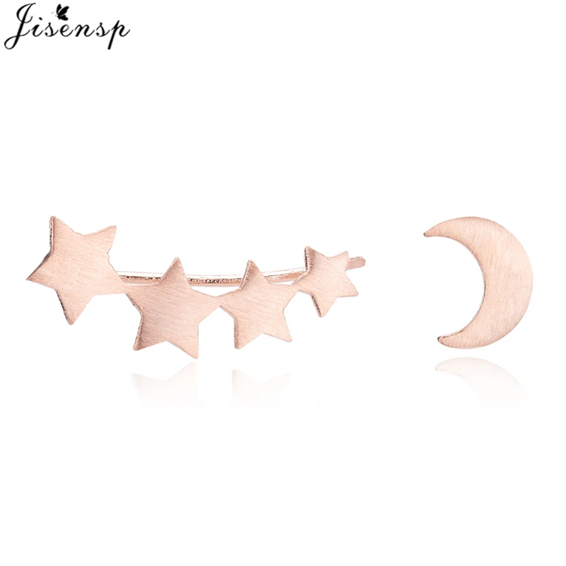 rose gold earrings Jisensp модные геометрические волны ушные альпинисты для женщин ушные гусеничные серьги-гвоздики богемные милые серьги для девочек Brincos подарок - Окраска металла: rose gold earrings