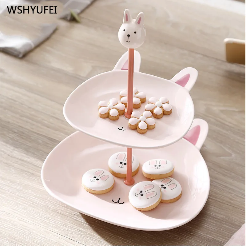 Двойная миска для фруктов индивидуальная полка креативный многослойный милый