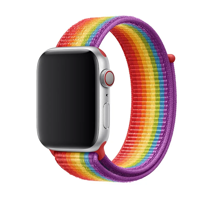 Rainbow Спортивная петля KeBitt для apple watch 38 мм 42 мм нейлоновый мягкий дышащий для iWatch 5 сменный спортивный ремешок series4 3 2 1 44 мм - Цвет ремешка: Rainbow