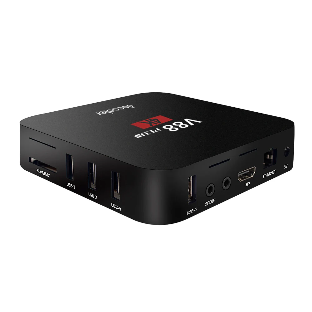 Docooler V88 Plus ТВ приставка Android 8,1 RK3329 Четырехъядерный 4K VP9 H.265 2 Гб 16 Гб Miracast DLNA WiFi LAN HD игры Смарт медиаплеер