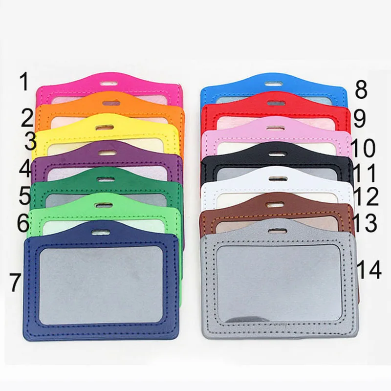 27 colors pu card holder badge holder accessories hospital nurse school entrance guard card chest card transverse style free global shipping