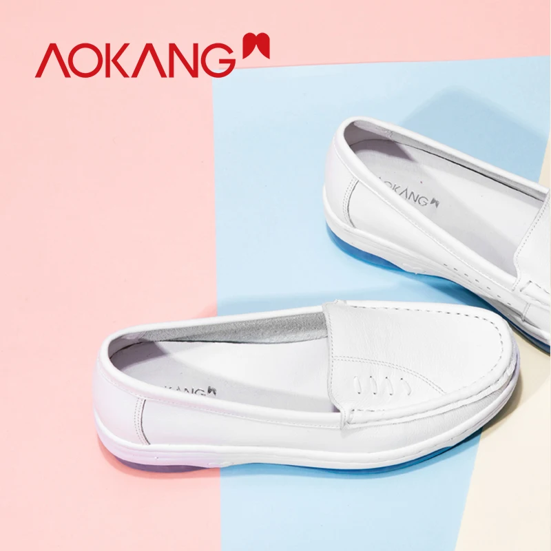 Женские туфли из натуральной кожи на плоской подошве с круглым носком | Обувь