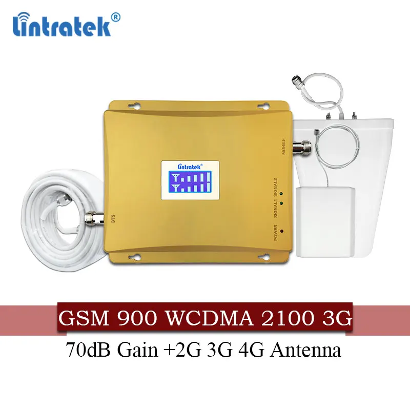 Lintratek Россия 900 3G UMTS 2100 Усилитель сотового сигнала GSM повторитель 2g 3g 900/2100Mhz