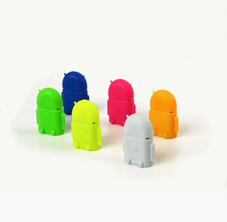 2 шт микро мини USB OTG Кабель-адаптер для samsung Galaxy S3 S4 htc планшетный ПК MP3 MP4 смартфон многоцветная форма робота-андроида