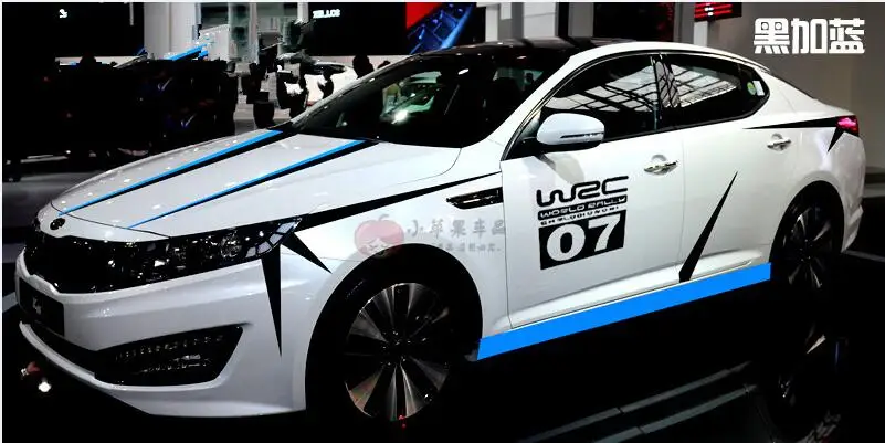 Black Blue Линия талии наклейка для hyundai Verna Solaris Sonata8 Mistra весь корпус украшен BA048 - Название цвета: Black Blue