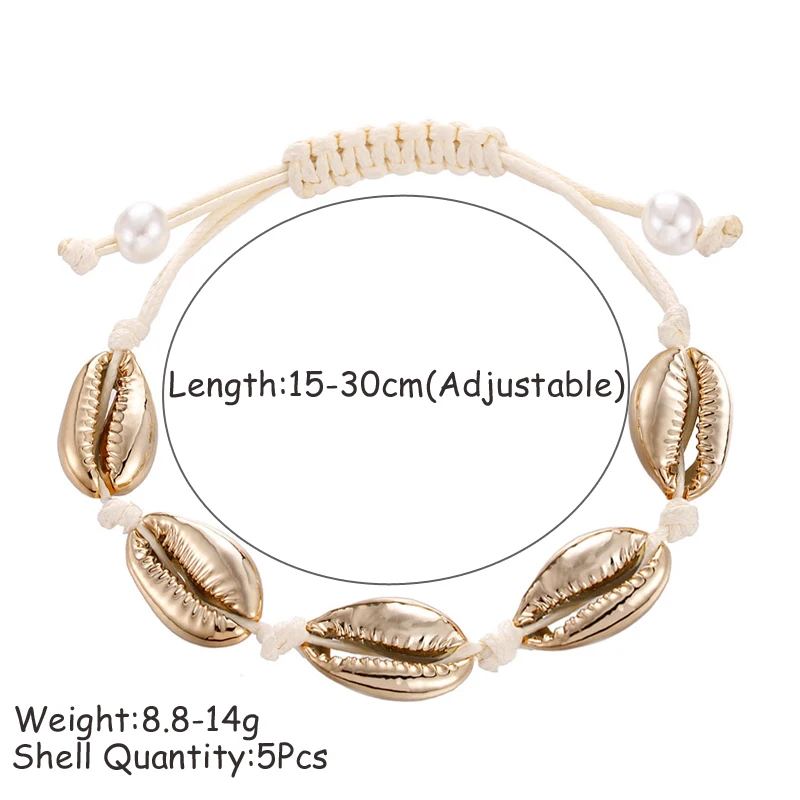 

Women Shell Ankle Bracelet Natural Seashell Bracelet Jewelry Charm Barefoot Beach with Ankle strap Summer Bohemian Accessories