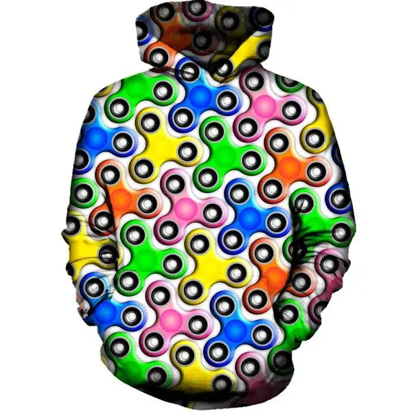 

2018 FASHION MEN WOMEN Colorful Fidget Spinner HOODIE 3D Hoodie Sweatshirts Pullovers Autumn Tracksuit Winter Loose Thin Hoody