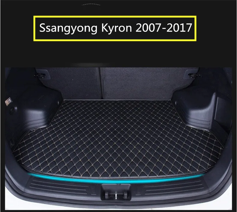 Коврик для багажника Ssangyong Kyron 2007.08.09.10. 12.13.14.15.16.2017 кожаный коврик с вышивкой|mat