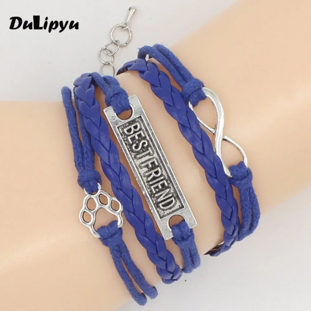 Бесконечная любовь собака браслет с лапой лучший друг Подарочный для дружбы SMD01 |