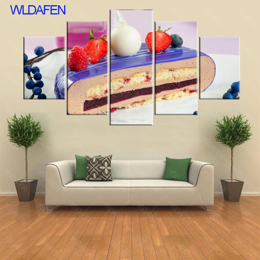 Холст стены Книги по искусству фотографии Framework Кухня Ресторан Декор 5 шт. фруктов