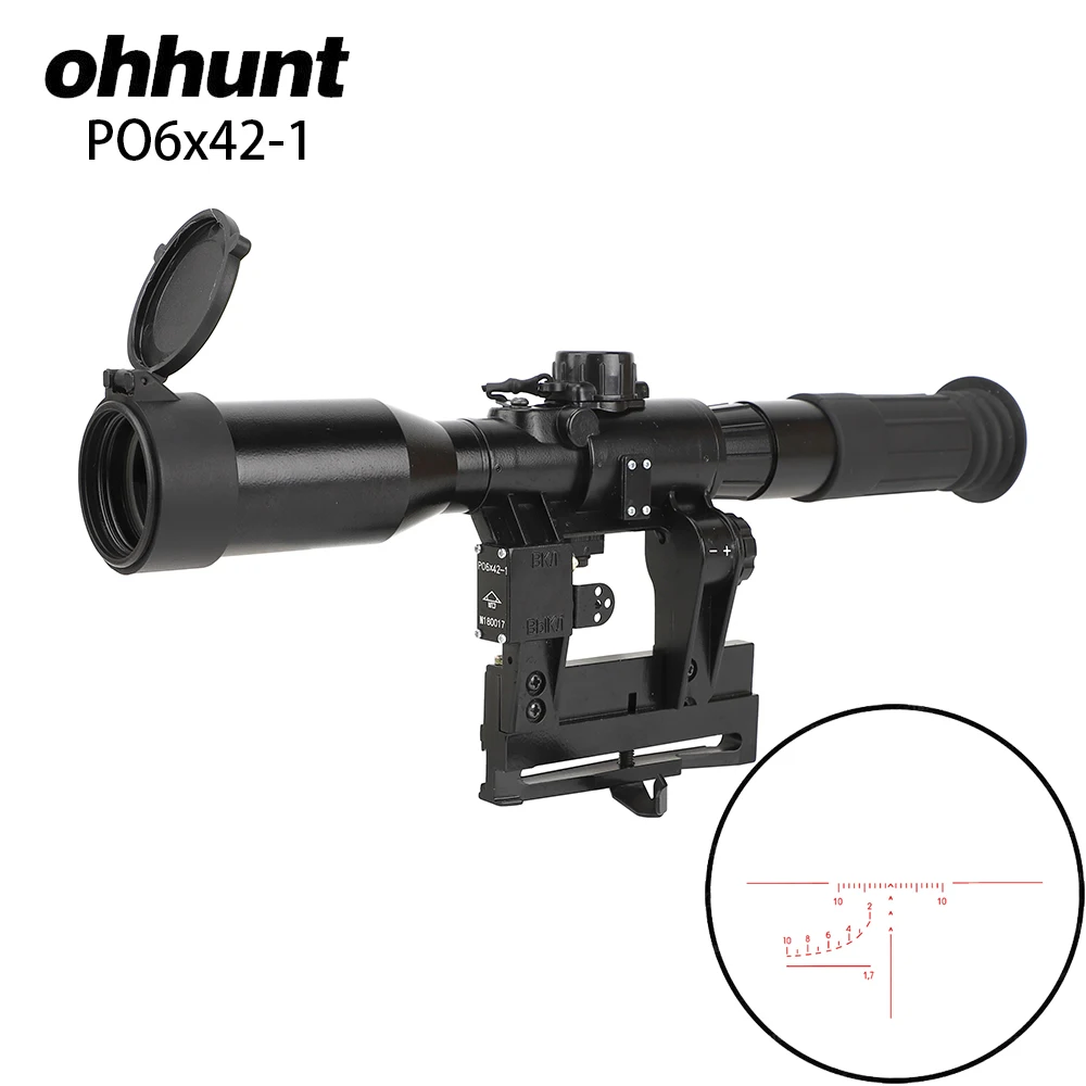 Ohhunt SVD 6X42D охотничий прицел Красная светящаяся стеклянная сетка POS 1 подходит для