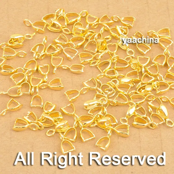 

100PCS Wholesale Yellow Gold Filled Jewelry Findings Bail Connector Bale Pinch Bail Pendant Linker