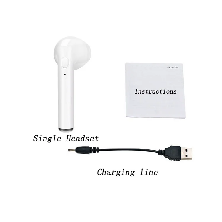 single i7 white Bluetooth наушники, спортивные наушники, беспроводные наушники, гарнитура Blutooth, наушники с микрофоном для телефона VS i10 i11 i12 tws - Цвет: single i7 white
