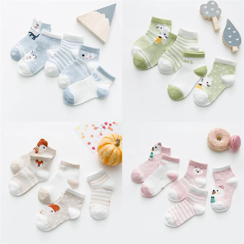 5 пары/компл. носки для девочек детские мальчиков сетчатые Мультяшные маленьких