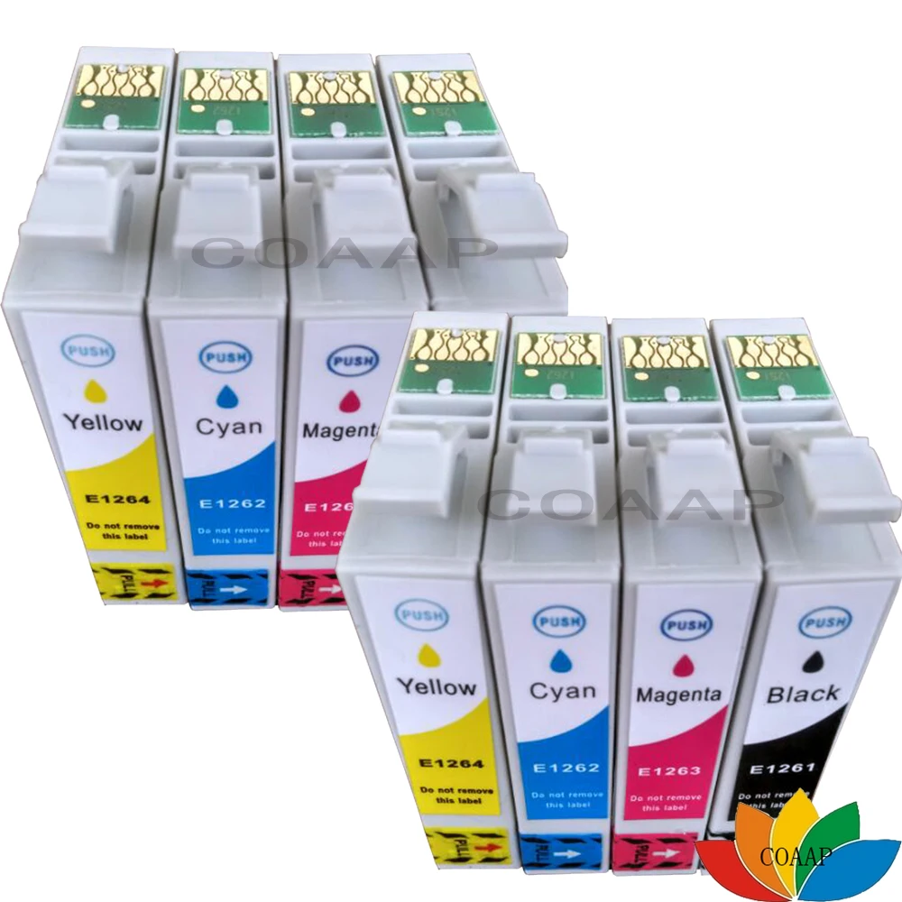 2 набора совместимых T1261-T1264 чернильных струйных картриджей для Epson Stylus NX330 430 Workforce