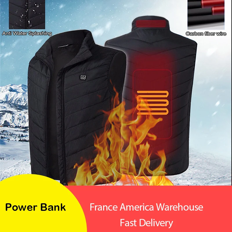 Уличный мужской жилет с инфракрасным подогревом и USB Модернизированная зимняя