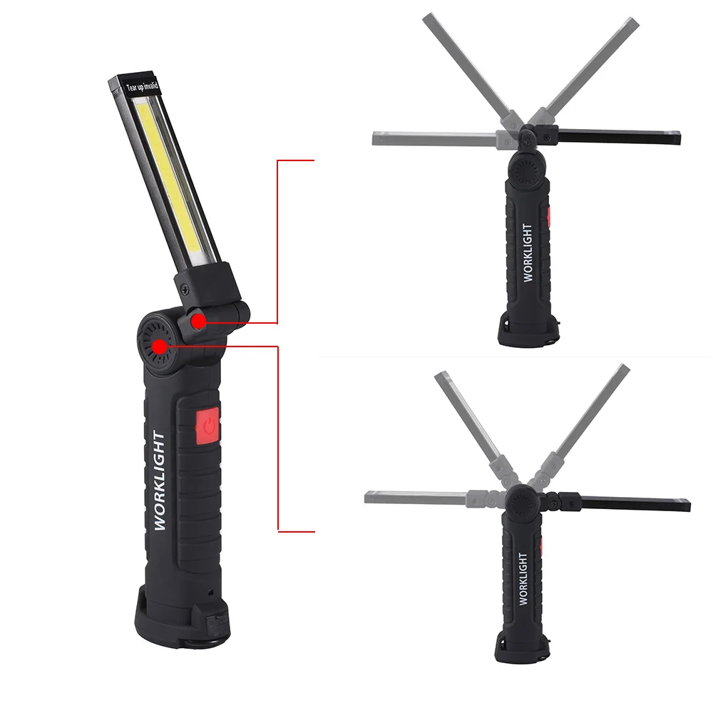 

GIJOE cob work light usb rechargeable search light powerful led torch magnetic built-in battery waterproof 5 modes emergency