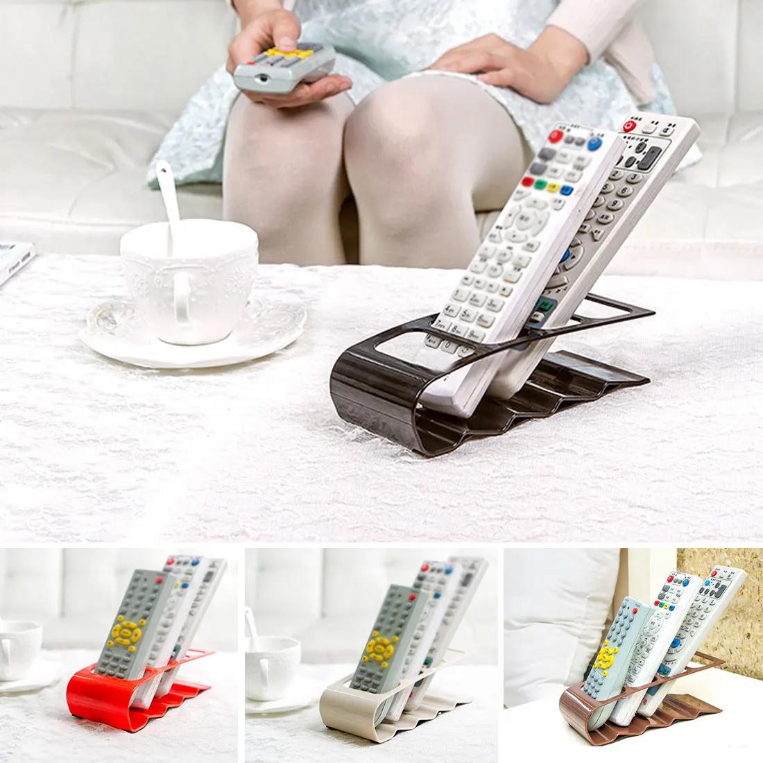 4 рамка пульт управления для хранения ТВ/DVD/VCR Органайзер практичный мобильный
