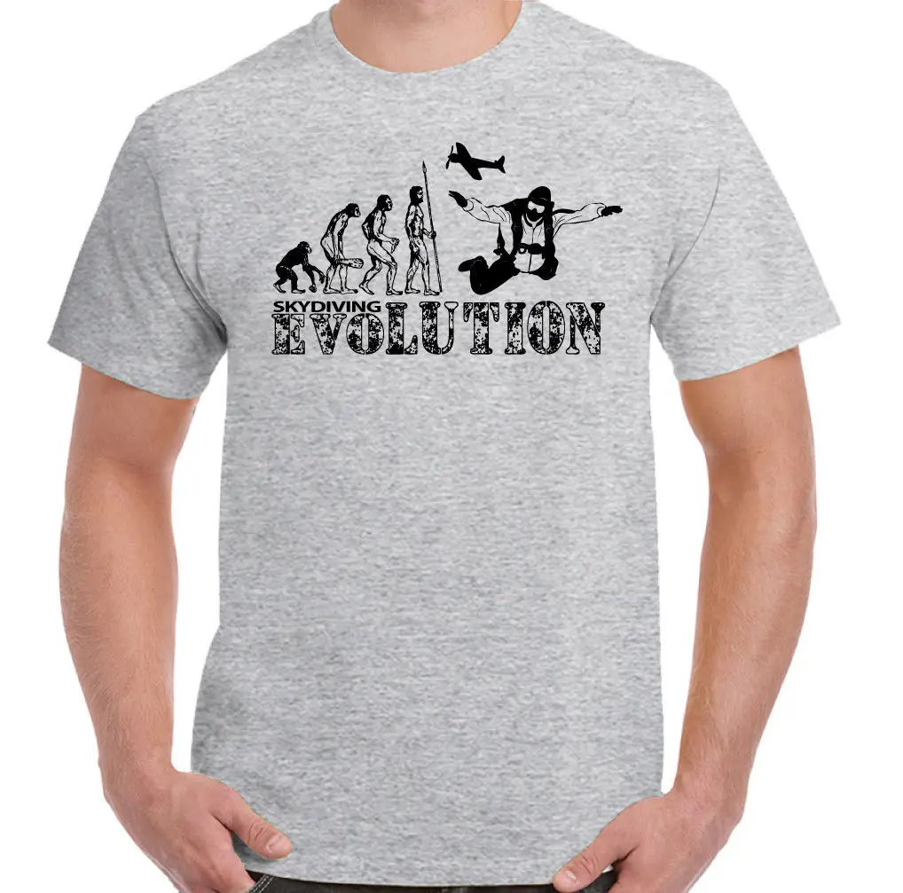 Skydiving Evolution Мужская забавная свободная Осенняя футболка с парашютным парашютом