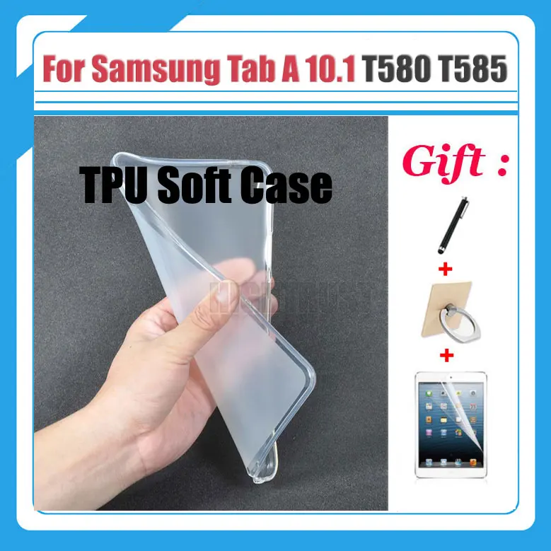 Для Samsung Galaxy Tab A 10 1 (2016) T580 T585 T585N T585C мягкий чехол для задней панели TPU SM-T580N SM-T585N + 3